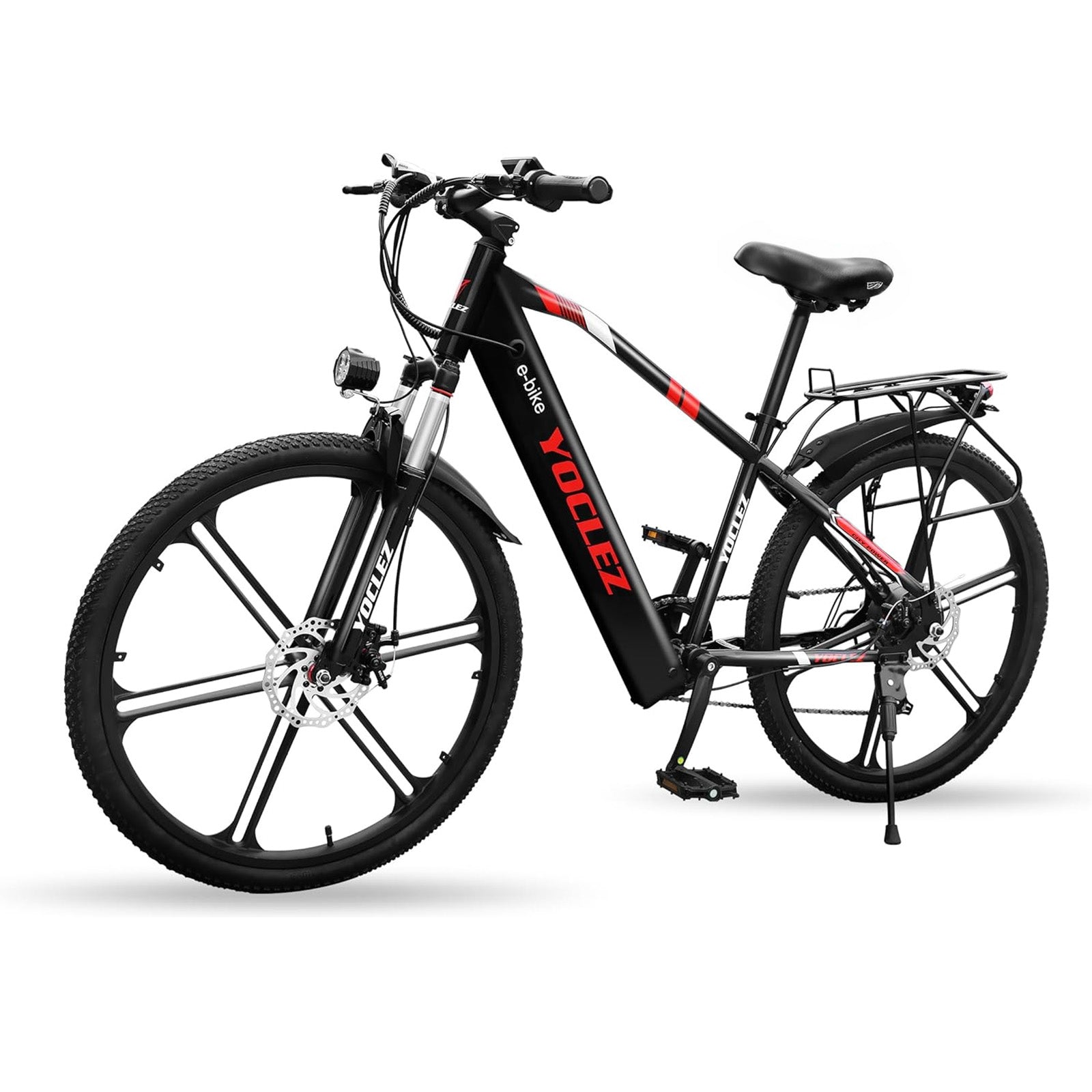 SOODOO Red Warrier 26" Electric Mountain Pedal Bike 36V8A Battery with Integrated wheels