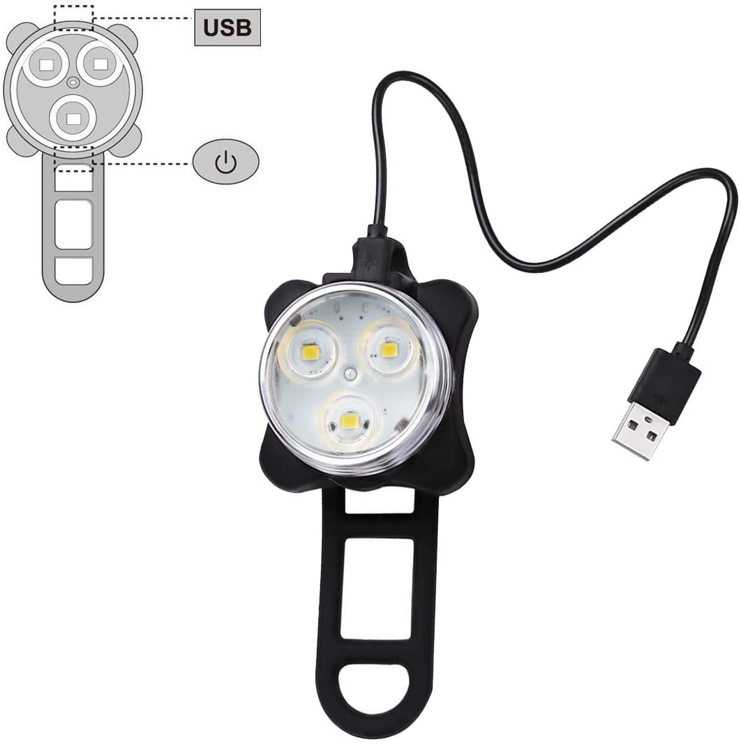 SOODOO Bike Front Headlight and Rear LED Bicycle Light USB Rechargeable