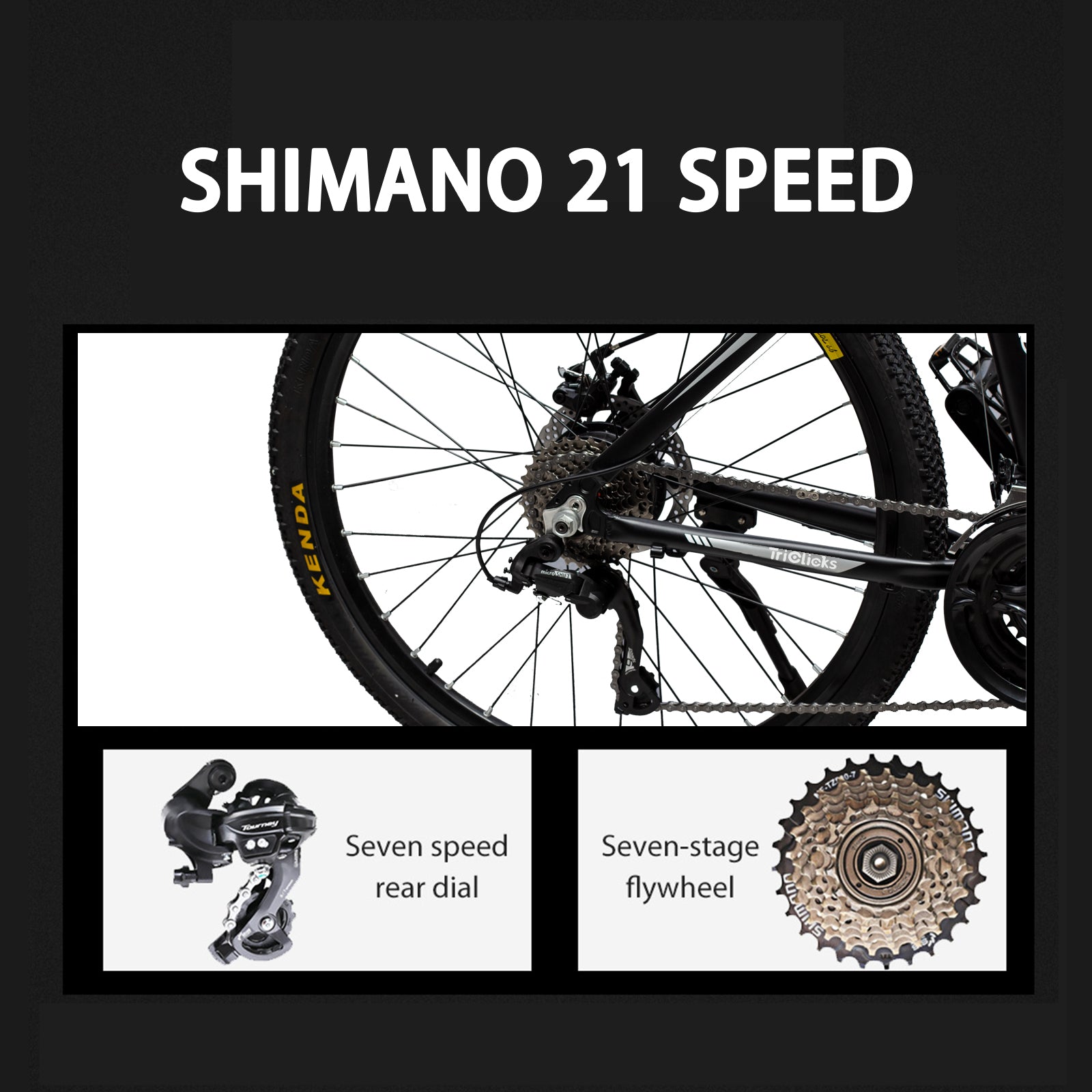 Triclicks Electric Bike 26 Inch Aluminum Alloy Mountain E-Bike 1.95 Tires 36V 13AH Lithium Battery Ebike-2022