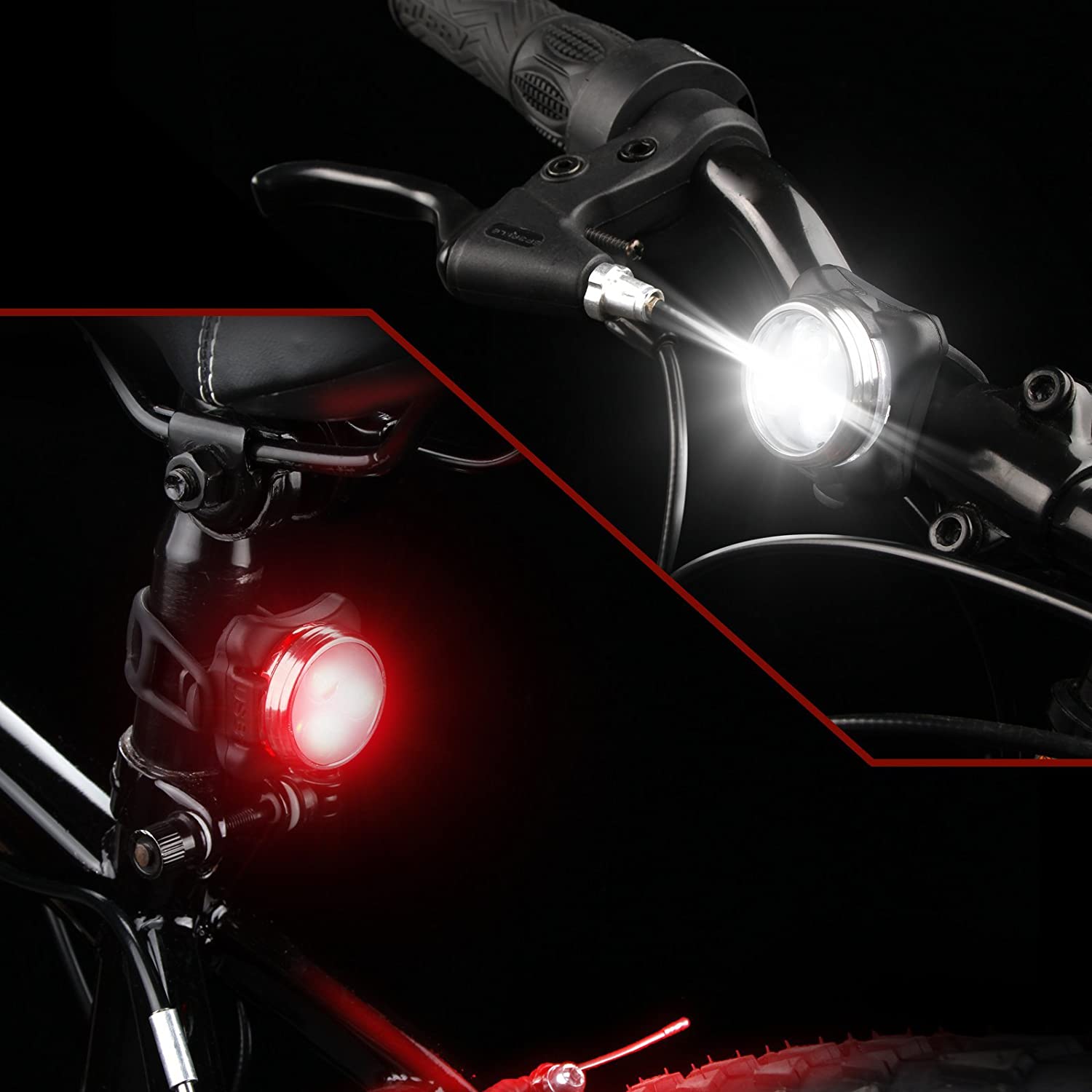 SOODOO Bike Front Headlight and Rear LED Bicycle Light USB Rechargeable